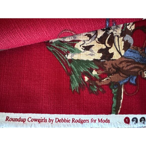 Vintage Roundup Cowgirls by Debbie Rodgers for Moda Upholstery Fabric 128" x 54" - Picture 4 of 5